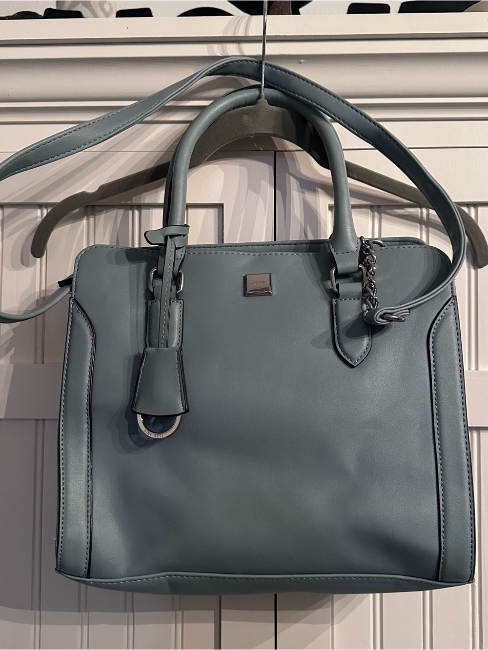 Nine West Coralia Me Time Slate Blue Satchel Handbag